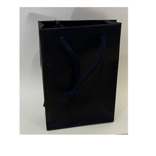 Busta Shopper manico corda Opaco BLU misura 10 x 4 x h 14 + 4 cm Set 10 pz art 55ELEG10