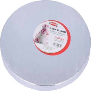Base tonda ARGENTO per Torta Pasticceria misura D 30 cm Confezione 1 pz art ST.ARG.30CM
