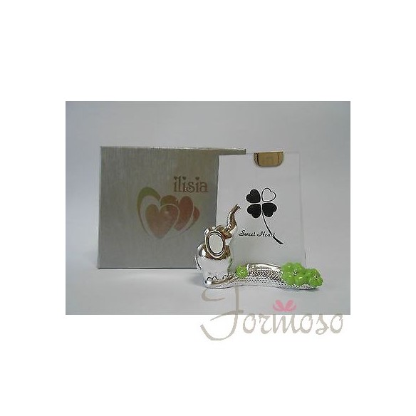 Porta foto vetro con base resina elefante resina bomboniera 110x140mm art IL492