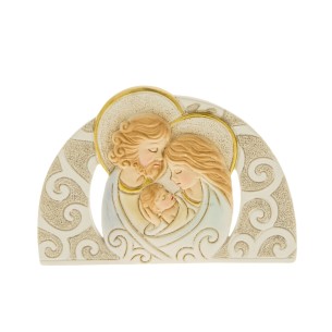 Bomboniera Decorazione Icona arco Sacra Famiglia in resina 10 cm art 04A119