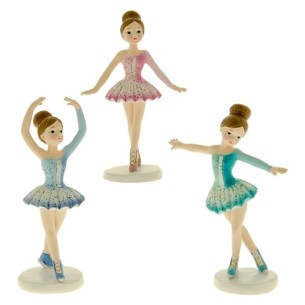 Bomboniera Decorazione Ballerina in Resina Vari Colori h 13 cm Compleanno set 3 pz art 04A284