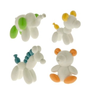 Bomboniera decorazione Animali a forma di PALLONCINO Vari colori h 9 cm Set 4 pz art 04A288