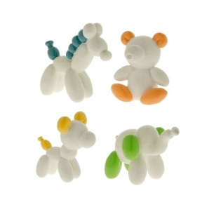 Bomboniera decorazione Animali a forma di PALLONCINO Vari colori h 7 cm Set 4 pz art 04A287