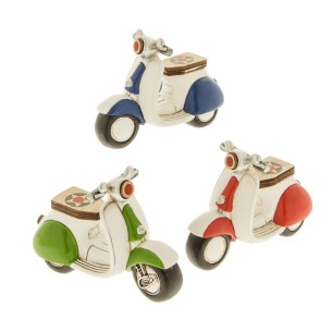 Bomboniera Scooter Motorino in Resina Colorata battesimo Nascita 12 cm set 3 pz Art 04A087