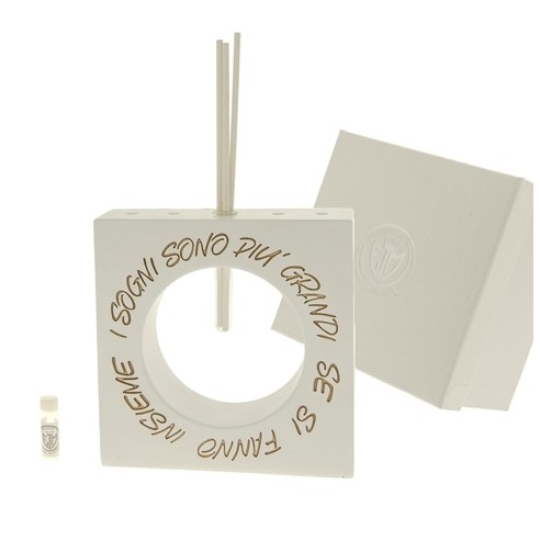 Bomboniera Diffusore Quadrato in resina con led luminoso e scritte 22 x h 22 cm con scatola art 08A100