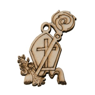 Ciondolo Simbolo Cresima in legno idea decorazione bomboniera 12 pz art CA062