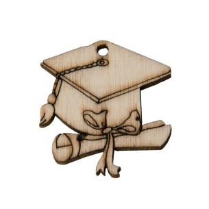 Cappello Tocco laurea in legno idea decorazione bomboniera 12 pz art CA063
