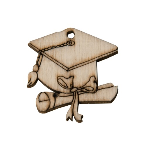Cappello Tocco laurea in legno idea decorazione bomboniera 12 pz art CA063