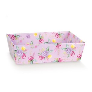 Vassoio Conico tipo FLOWERS porta  Bomboniere COLOMBA PANETTONE artigianale Colore lilla mis. 29 x 21 x h 9 cm Confezione 30 pz 