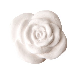 Bomboniera decorazione Fiore tipo ROSA in gesso bianco confezione 12 pz art 08283