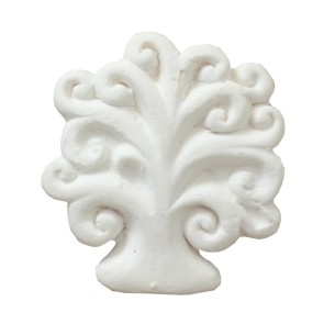 Bomboniera decorazione Albero della Vita in gesso bianco 4 cm confezione 12 pz art 08402
