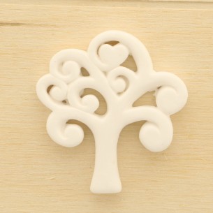 Bomboniera decorazione Albero della Vita in gesso bianco 5 cm confezione 12 pz art 08561
