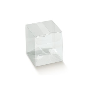 Scatola bomboniera tipo "Trasparente" 5 x 5 x  h 11,5 cm - Box 20 pz art. 94023