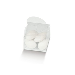 Scatola Confetto tipo cubo con cuore in PVC Trasparente 3,8 x 3,8 x h 2,6 cm Confezione 10 pz art 2521