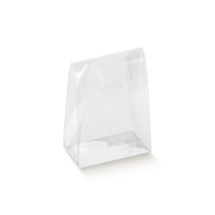 Scatola confetti bomboniera tipo sacchetto Trasparente 7 x 4 x h 8,5 cm Confezione 20 pz art 12391