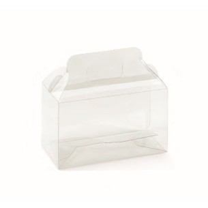 Bomboniera Scatola valigetta trasparente confetti 19 x 6 x h 12 cm Set 20 pz art 13844