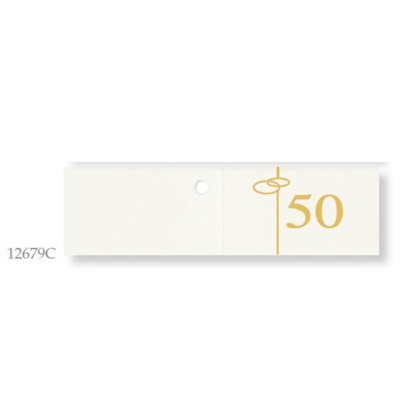 Bigliettini anniversario 50° anno bomboniera 4,5 X 2,5 cm set 20 pz - art. 12679C