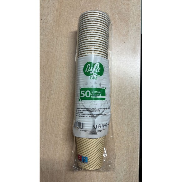 Bicchiere monouso Biodegradabile da 250 ml bibita calda caffè confezione 50 pz Art  0132