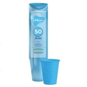 Bicchiere monouso in Plastica Celeste da 200 CC bibita FESTA PARTY confezione 50 pz Art  0112