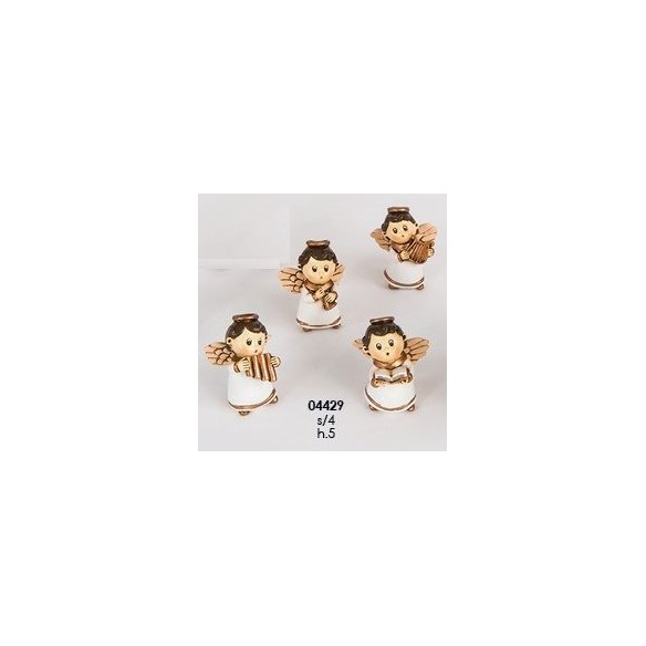 Bomboniera Decorazione Angelo in resina avorio varie figure h 5 cm  set 4 pz art 04429