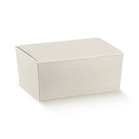Scatola colore PELLE BIANCO pasticceria modello BALLOTTIN misura 12,5 x 8 x 5,5 cm Confezione 100 pz art 14551