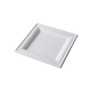 Piatti Base Piano QUADRATO BIODEGRADABILE carta cellulosa bianco festa Party 26 x 26 cm confezione 50 pz Art P0541