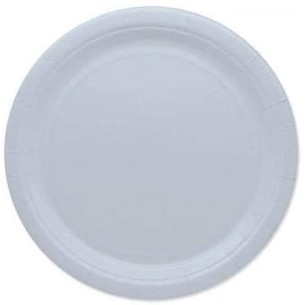 Piatti fondo PIANO in CARTA BIODEGRADABILE Colore BIANCO festa Party D 23 cm confezione 20 pz Art 0784