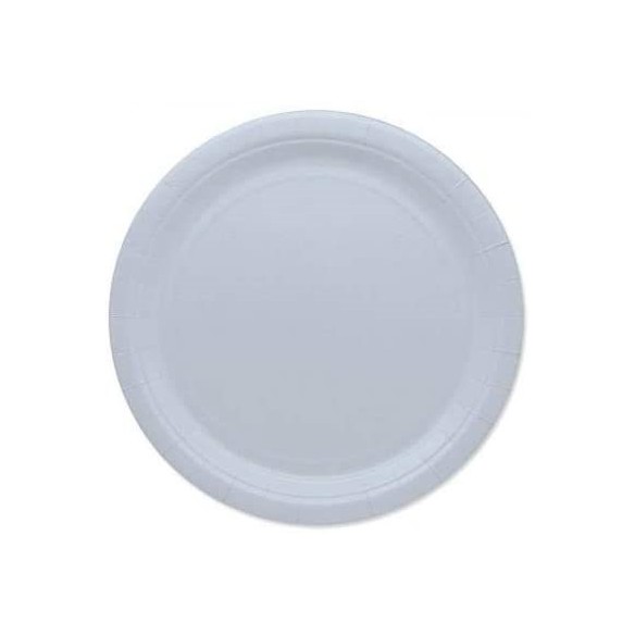 Piatti fondo PIANO in CARTA BIODEGRADABILE Colore BIANCO festa Party D 23 cm confezione 20 pz Art 0784