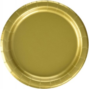 Piatti fondo PIANO in CARTA BIODEGRADABILE Colore ORO festa Party D 18 cm confezione 25 pz Art 0760