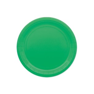 Piatti fondo PIANO in CARTA BIODEGRADABILE Colore VERDE festa Party D 18 cm confezione 25 pz Art 0777