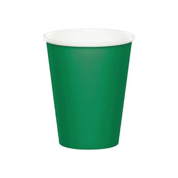 Bicchieri Bicchiere in carta BIODEGRADABILE colore VERDE festa Party da 180 ml confezione 50 pz Art 0456