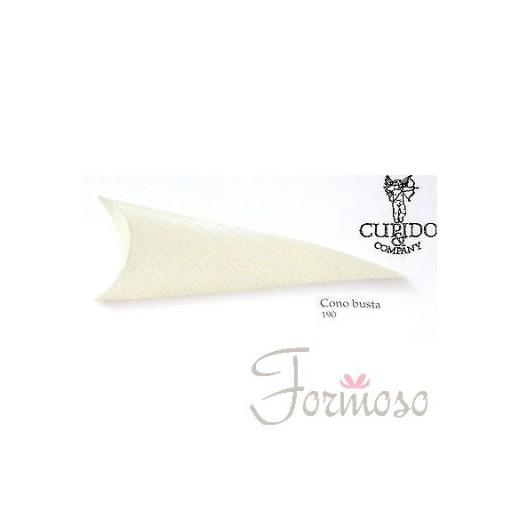 Scatola bomboniera Cono busta ardesia avorio H 190mm n 10 pz art. 56378