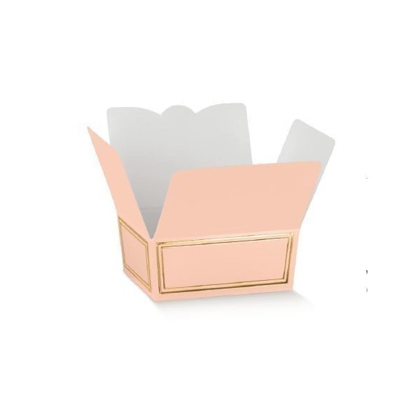 Scatola colore ROSA e ORO pasticceria modello BALLOTTIN misura 10,3 x 6,7 x 4,5 cm Confezione 100 pz art 36209