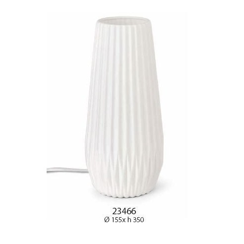 Lampada in porcellana Bianca con led h 35 x D 15,5 cm  decorzione Art 23466