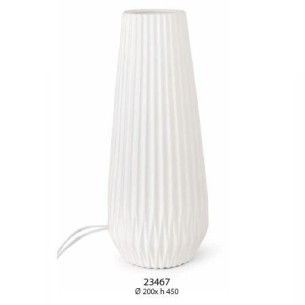 Lampada in porcellana Bianca con led h 45 x D 20 cm decorzione Art 23467