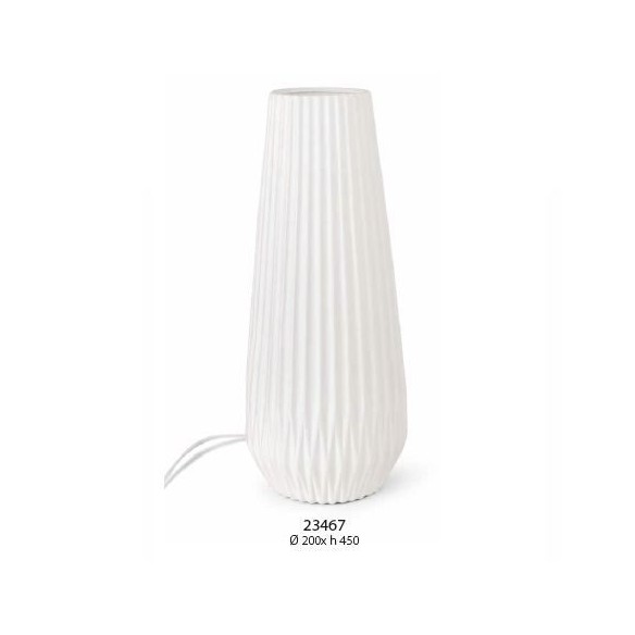 Lampada in porcellana Bianca con led h 45 x D 20 cm decorzione Art 23467