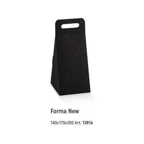 Scatola tipo SACCHETTO con manico colore SETA NERO misura 14 x 17 x h 28 cm Confezione 50 pz Art 13816