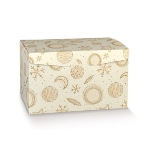 Scatola SEGRETO colore BIANCO ORO per Pasticcini Colomba Panettone artigianale mis. 30 x 30 x h 24 cm Confezione 30 pz Art 39261