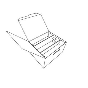 Scatola tipo SEGRETO colore BIANCO e ORO per porta 4 BOTTIGLIA mis. 32,5 x 17,5 x h 18 cm Confezione 20 pz Art 39265 2