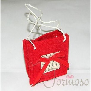 Set 3 Sacchettini portaconfetti yuta rossa sacchetto bomboniera laurea art C104