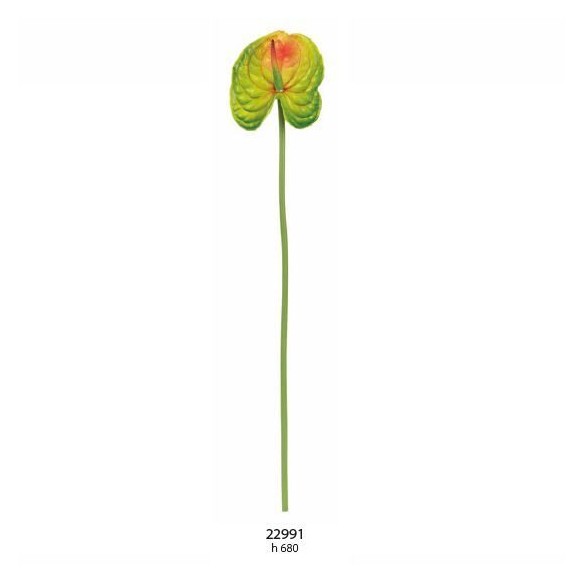 Ramo ANTHURIUM finta colore VERDE decorazione wedding matrimonio H 68 cm Confezione 12 pz art 21991