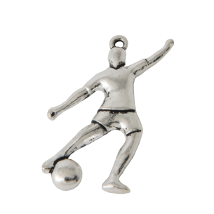 Ciondolo Calciatore in metallo ZAMA idea decorazione bomboniera cm 4 confezione 12 pz rt 11975