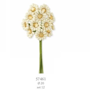 Mazzetto fiore tipo margherita avorio decorazione Wedding matrimonio d 2 cm set 72 pz art 57461