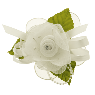 Fiore tipo Rosa in tessuto BIANCO ideale per decorazione Bomboniera Matrimonio wedding  cm 12 confezione 12 pz art  B0709BIANCO
