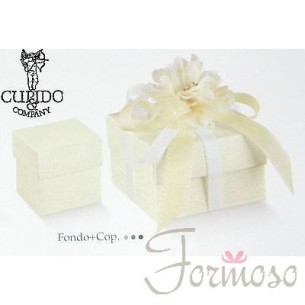 Scatola Fondo coperchio porta confetti ardesia avorio 50x50x50 n 10 pz art 56390