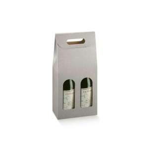 Scatola porta 2 bottiglia colore Tortora 18 x 9 x h 38,5 cm Confezione 30 pz art 36152