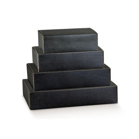 Scatola tipo BOITE colore SETA NERO misura 25 x 20 x h 8 cm Confezione 100 pz Art 17134