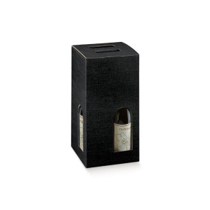 Scatola porta 4 bottiglia tipo CUBOTTO Colore Seta Nero mis. 18 x 18 x h 34 cm Confezione 20 pz Art 13801