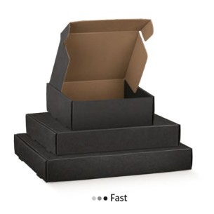 Scatola modello FAST Colore Kraft Nero misura 15,5 x 12 x h 5 cm Confezione 100 pz Art 37004