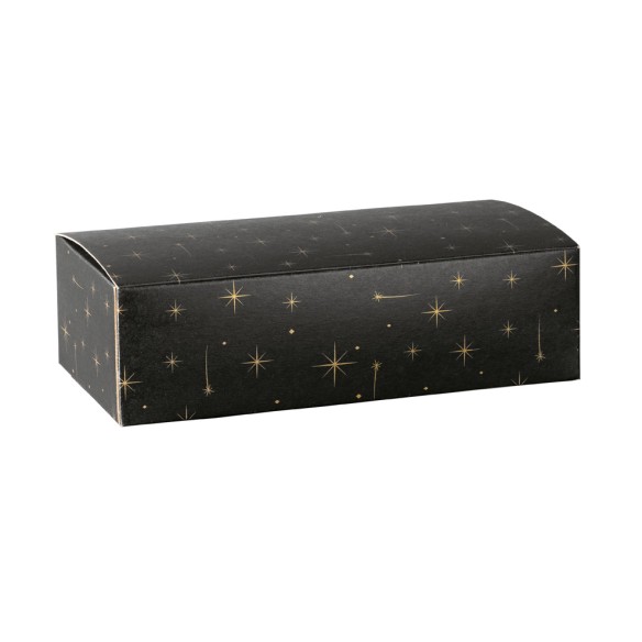 Scatola porta 3 bottiglia UNICA colore NERO con stelle ORO 34 x 27 x h 9,5 cm set 30 pz art 38921